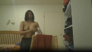 Hidden cam video of desi mom changing dress